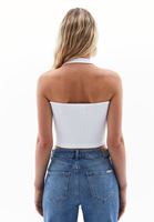 Women White Seamless Crop Top