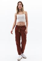 Women Beige Tencel Strap Crop Top
