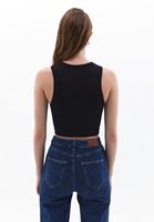 Crop Atlet ve Denim Wide-Leg Pantolon Kombini