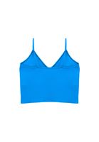 Women Blue Crop Singlet with Thin Straps