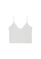 Women White Crop Singlet with Thin Straps