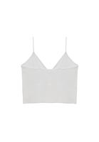 Women White Crop Singlet with Thin Straps