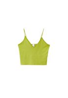 Women Green Crop Singlet with Thin Straps