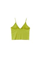 Women Green Crop Singlet with Thin Straps