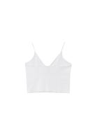 Women White Crop Singlet with Thin Straps