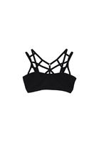 Women Black Bralet with Pipe Detail