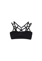 Women Black Bralet with Pipe Detail