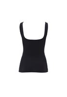 Women Black Cotton Blended Square Neck Singlet