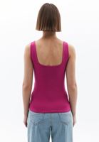 Women Pink Cotton Blended Square Neck Singlet