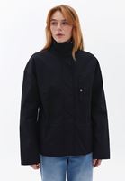 Women Black Oversize Mini Trenchcoat