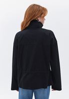 Women Black Oversize Mini Trenchcoat