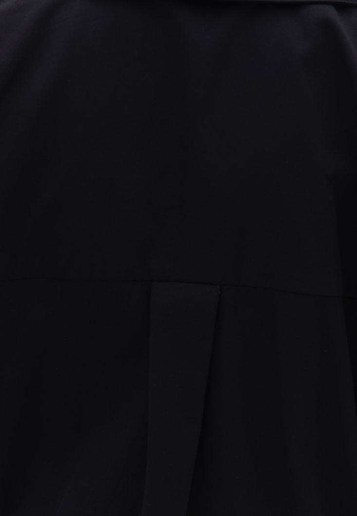 Women Black Oversized Mini Shirt Dress