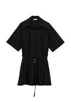 Women Black Oversized Mini Shirt Dress