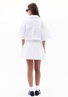 Women White Oversized Mini Shirt Dress
