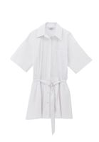 Women White Oversized Mini Shirt Dress