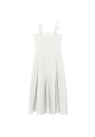 Women Beige Square Neck Strappy Maxi Dress