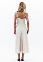 Women Beige Square Neck Strappy Maxi Dress