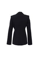 Women Black Blazer with Rhinestone Detail