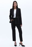 Women Black Blazer with Rhinestone Detail