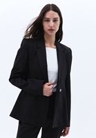 Women Black Blazer with Rhinestone Detail