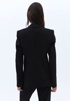 Women Black Blazer with Rhinestone Detail