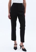 Women Black High Rise Carrot Fit Pants