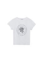 Women White Crew Neck Printed T-Shirt