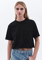 Women Black Cotton Blended Tshirt