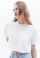 Women White Cotton Blended Tshirt