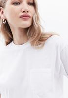 Women White Cotton Blended Tshirt