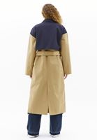 Women Beige Trenchcoat with Belt Detail