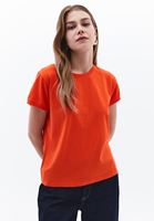 Women Orange Cotton Sleeveless Top