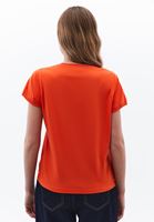 Women Orange Cotton Sleeveless Top