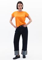 Women Orange Cotton Sleeveless Top