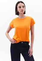 Women Orange Cotton Sleeveless Top