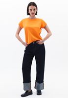 Women Orange Cotton Sleeveless Top