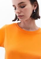 Women Orange Cotton Sleeveless Top