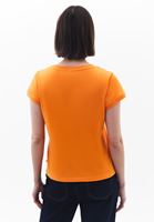 Women Orange Cotton Sleeveless Top