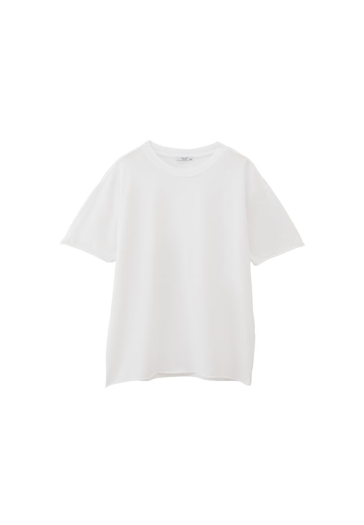 Women White Zero Neck Oversize T-Shirt