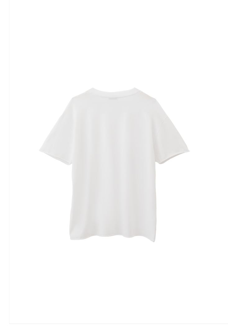 Women White Zero Neck Oversize T-Shirt