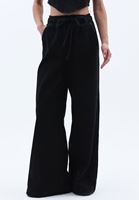 Women Black High Rise Wide Leg Denim Pants