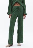 Women Green High Rise Wide Leg Pants