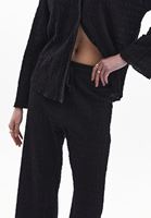 Bayan Siyah Yüksek Bel Wide-Leg Pantolon