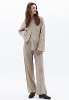 Women Beige High Rise Wide Leg Pants