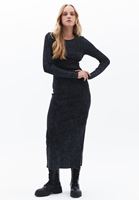 Women Black Maxi Dress with Slit Detail