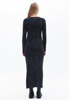 Women Black Maxi Dress with Slit Detail