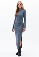 Women Grey Maxi Dress with Slit Detail