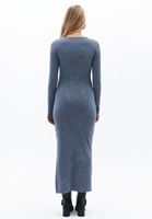 Women Grey Maxi Dress with Slit Detail