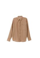 Women Beige Oversize Shirt with Pocket