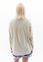 Women Beige Oversize Shirt with Pockets